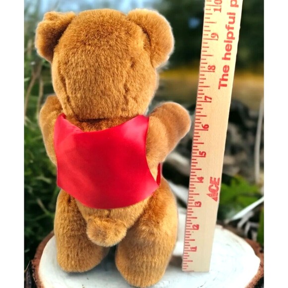 Vtg FTD Collector Wooden Look Face Teddy Bear 10" Plush Jointed Stuffed Animal - Picture 5 of 7